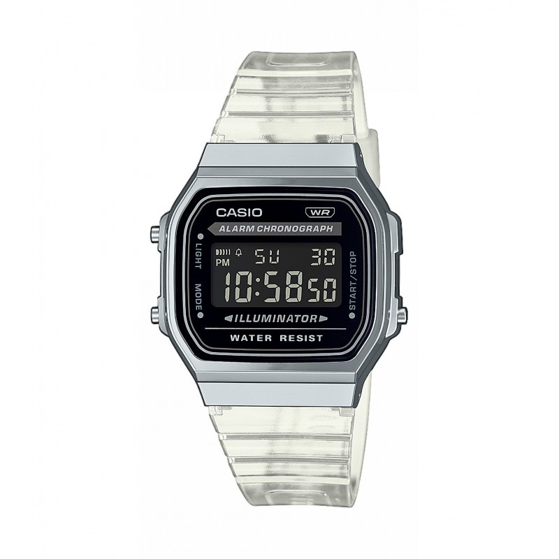 Orologio Unisex Casio Vintage A168XES-1BEF Con Cinturino Trasparente