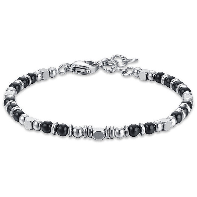 Bracciale Bimbo Luca Barra JB197 In Acciaio Con Sfere Nere