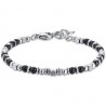 Bracciale Bimbo Luca Barra JB197 In Acciaio Con Sfere Nere