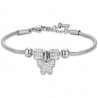 Bracciale Bimba Luca Barra JB181 In Acciaio Con Pendente Farfalla E Strass