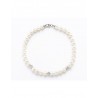 Bracciale Donna MIKIKO MB0874O4FCBI050-19 In Perle Bianche Con 3 Sfere Oro Bianco