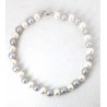 Bracciale Donna MIKIKO MB0900O4FCBG055-19 Con Perle Bianche E Grigie E Chiusura Oro Bianco
