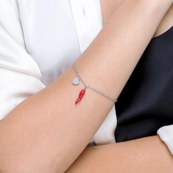 Bracciale Donna  Luca Barra In Acciaio Con Cornetto Portafortuna BK2014