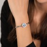 Bracciale Donna Luca Barra Semirigido In Acciaio Con Cristallo Celeste BK2560