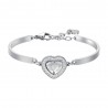Bracciale Donna Luca Barra Semirigido Con Centrale Cuore E Cristallo Trasparente BK2557