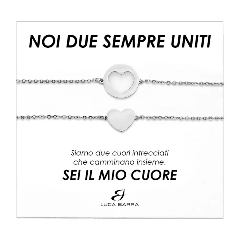 Bracciali Donna Luca Barra In Acciaio Con Cuori BK2576