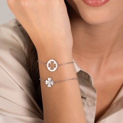 Bracciali Donna Luca Barra In Acciaio Con Quadrifoglio BK2578