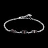 Bracciale Uomo Luca Barra In Acciaio Con Elementi Neri E Rosé BA1679