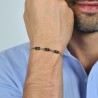 Bracciale Uomo Luca Barra In Acciaio Con Elementi Neri E Rosé BA1679