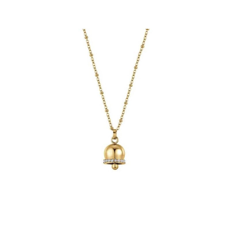 Collana Donna Luca Barra In Acciaio Dorato Con Campanella CK1758
