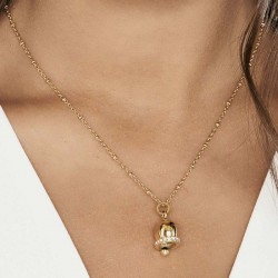 Collana Donna Luca Barra In Acciaio Dorato Con Campanella CK1758