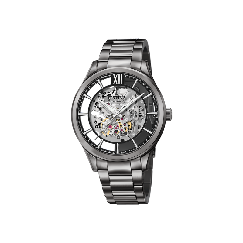 Orologio Uomo Festina Automatico Scheletrico F20632/1 Con Cinturino Antracite