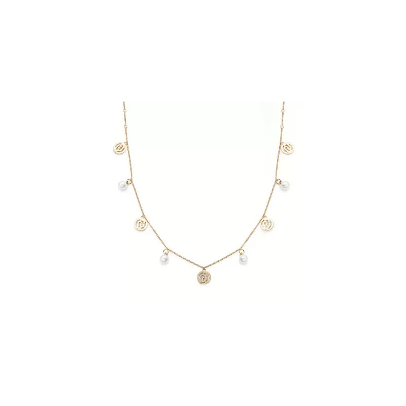 Collana Donna Liu-Jo LJ2096 In Acciaio Dorato Con Perle Bianche