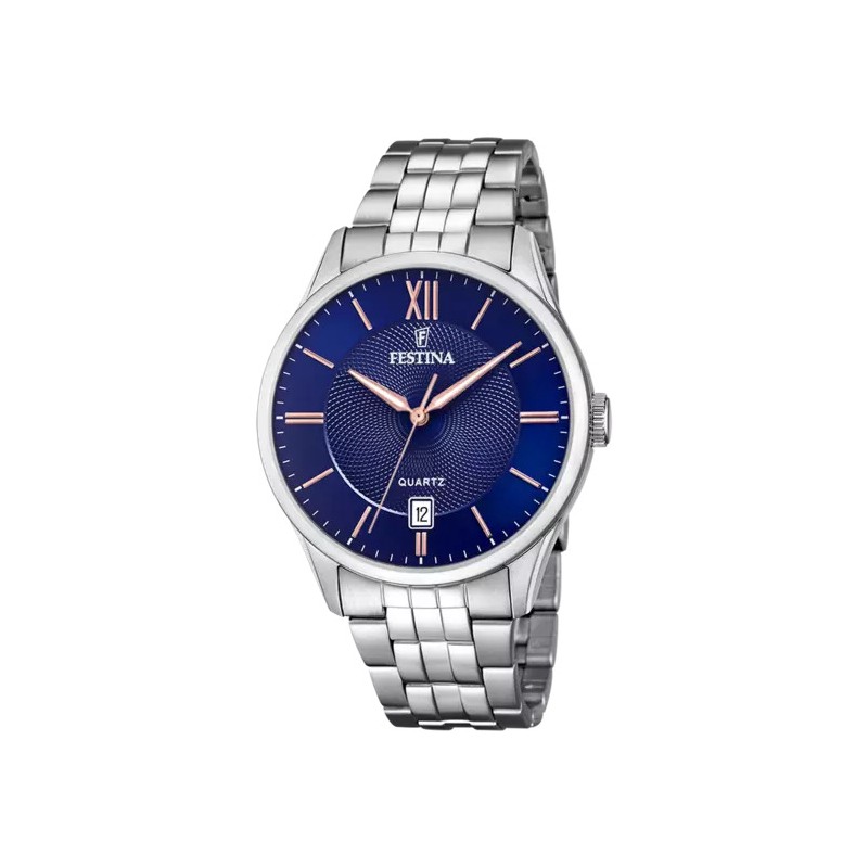 Orologio Uomo Festina F20425/5 Con Cinturino Acciaio E Quadrante Blu