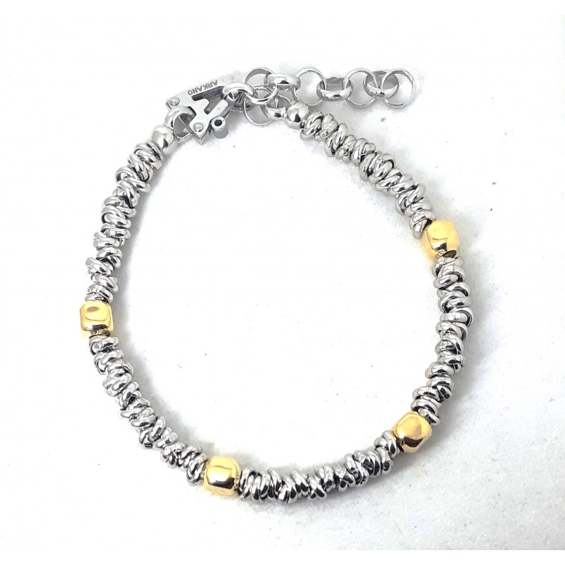 Bracciale Uomo ARKANO ABBY4/2 In Argento Con Inserti Dorati