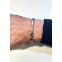 Bracciale Uomo ARKANO ABA026NRB In Acciaio Con Diamanti Neri