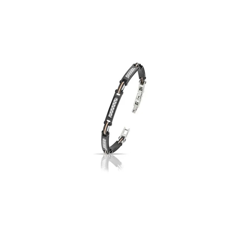 Bracciale Uomo ARKANO BAC101NB In Acciaio IP Nero Con Particolari Rosé