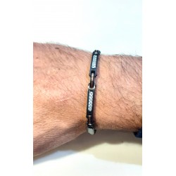 Bracciale Uomo ARKANO BAC101NB In Acciaio IP Nero Con Particolari Rosé