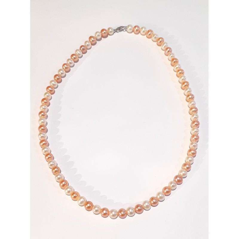 Collana Donna MIKIKO MC1444O4FCBR055 In Perle Bianche E Rosa