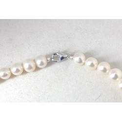 Collana Donna MIKIKO MFC450O4FCBI055 In Perle Con Chiusura Oro Bianco Lunghezza 45 Cm