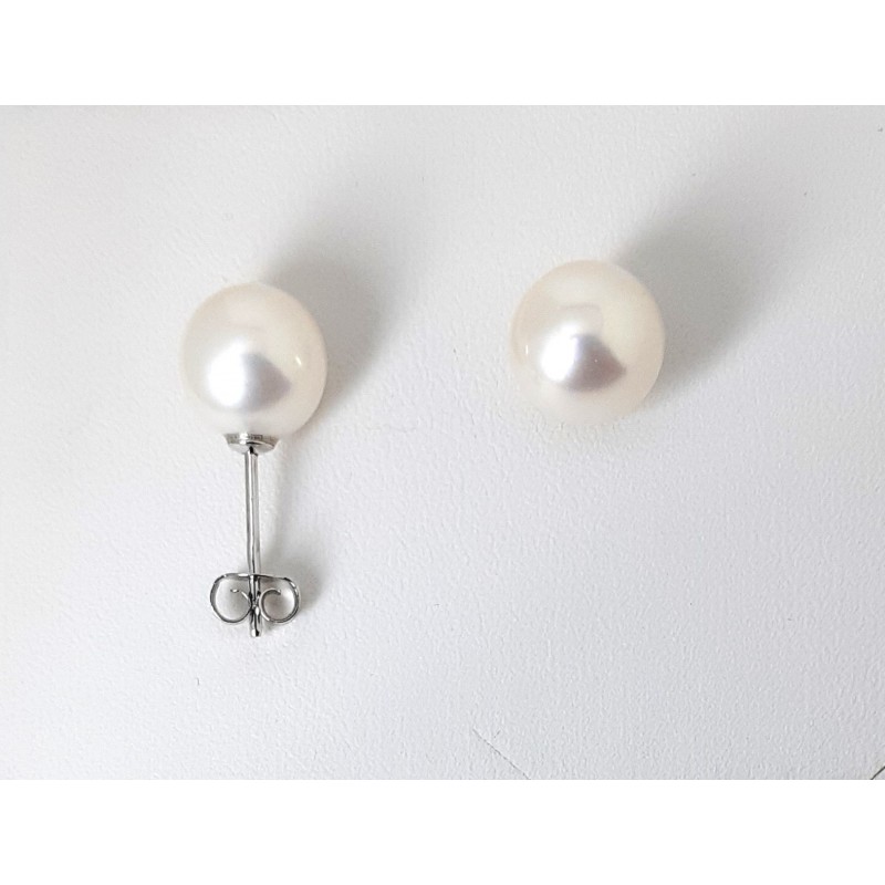 Orecchini Donna MIKIKO M.GTR95 B-L In Perle 9,5-10 mm Con Chiusura In Oro Bianco