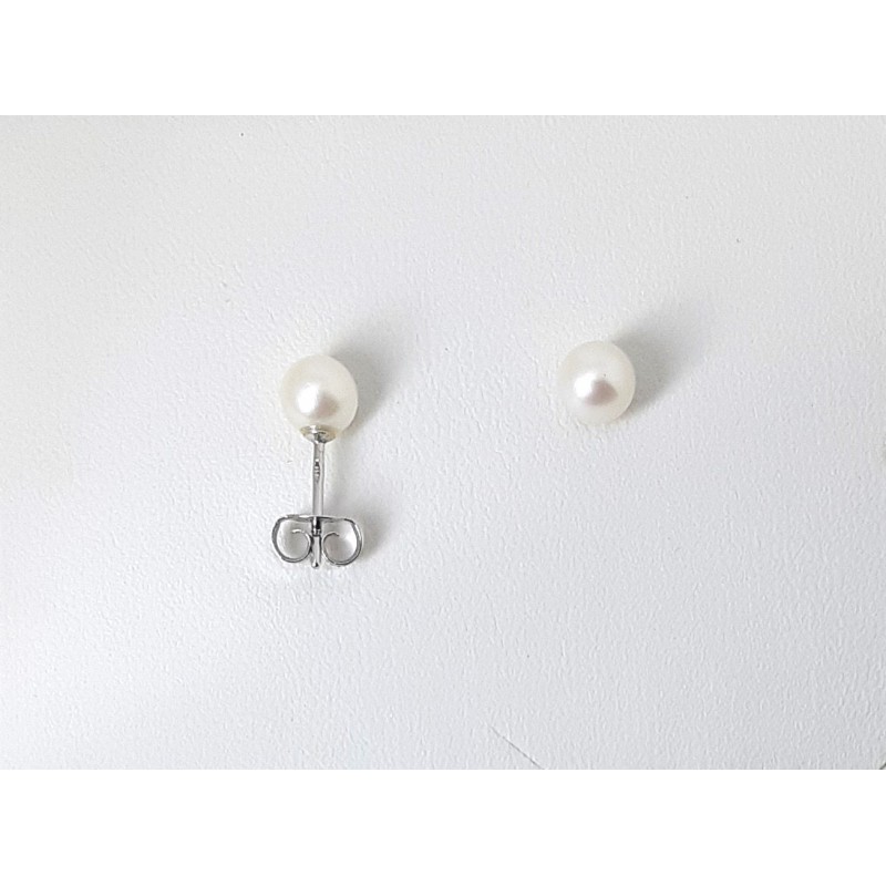 Orecchini Donna MIKIKO M.GTR50 B-L In Perle 5-5,5 mm Con Chiusura In Oro Bianco