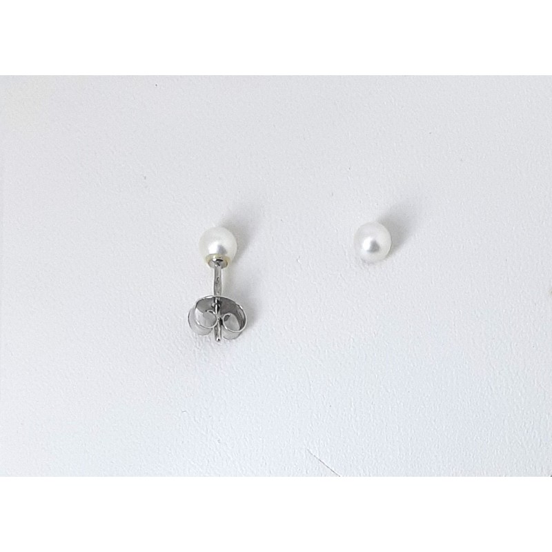 Orecchini Donna MIKIKO M.GTR40 B-L In Perle 4-4,5 mm Con Chiusura In Oro Bianco