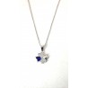 Collana Donna GIOJA Argento CCD09 Q In Argento Con Quadrifoglio E Pietra Blu