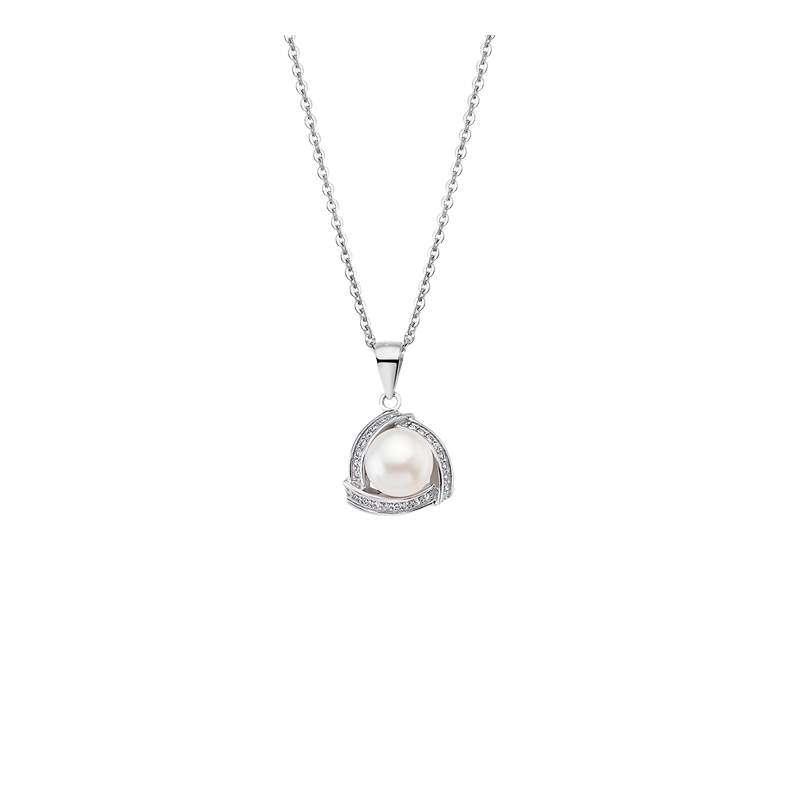 Collana Donna Lotus Silver LP1928-1/1 In Argento Con Perla Bianca