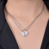 Doppia Collana Luca Barra CK1969 In Acciaio Con Cuore Diviso