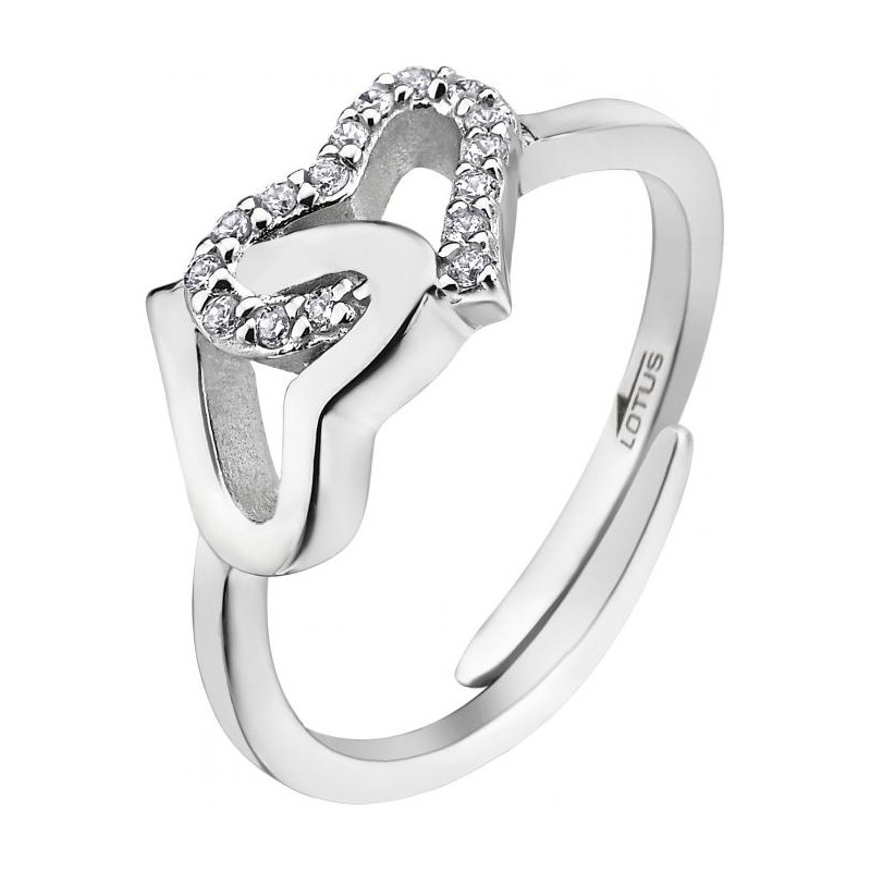 Anello donna in argento doppio cuore Lotus Silver LP1594-3/1
