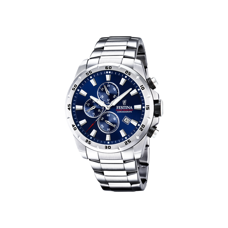 Orologio Uomo Cronografo Festina F20463/2 Con Quadrante Blu E Cinturino Acciaio