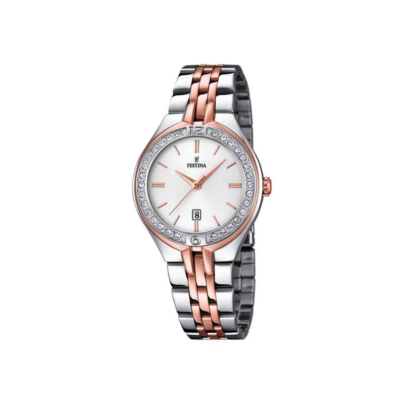 Orologio Donna Festina F16868/2 Solo Tempo In Acciaio Bicolore Argento E Rosé