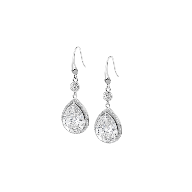 Orecchini Donna Pendenti Lotus Silver LP3080-4/1 In Argento Con Cristallo A Goccia