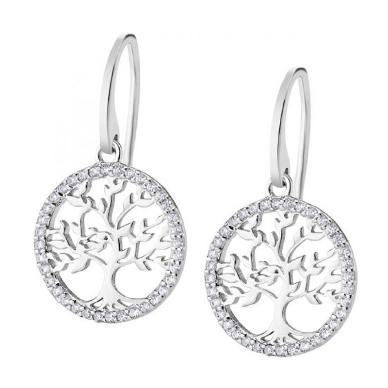 Orecchini Donna Lotus Silver LP1746-4/1 Pendenti Con Albero Della E Zirconi