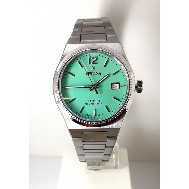Orologio Donna Festina F20035/3 Solo Tempo Con Quadrante Verde Chiaro