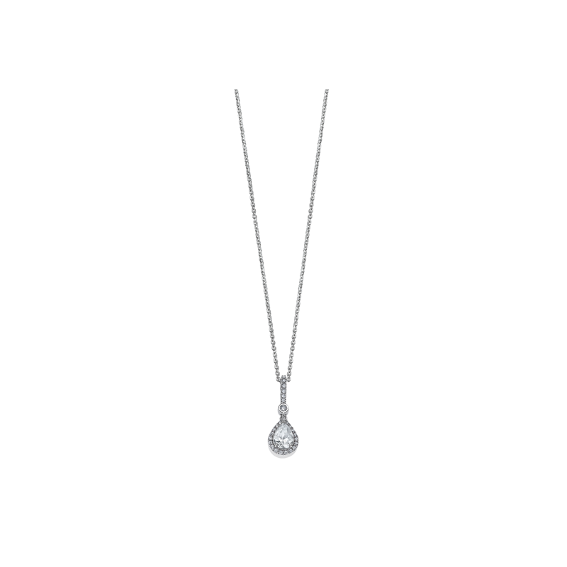 Collana Donna Lotus Silver LP1592-1/1 In Argento Con Pendente A Goccia Con Zirconi