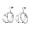 Orecchini Donna Lotus Style Pendenti Ovali in Acciaio Con Strass  LS1672/4/1