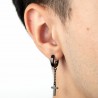 Orecchini Uomo Lotus Style LS2173/4/2 A Cerchio Con Croce Pendente
