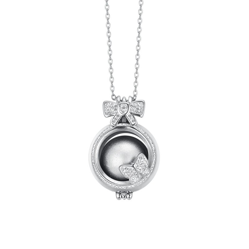 Collana Donna Chiama Angeli Luca Barra CK2002 Con Fiocco E Farfalla