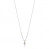 Collana Donna Luca Barra CK1987 In Acciaio Con Cristallo Rosa A Goccia