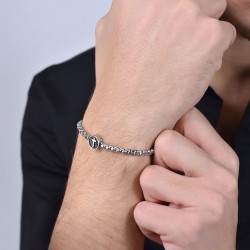 Bracciale Uomo Luca Barra BA1709 In Acciaio Con Croce