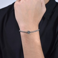 Bracciale Uomo Luca Barra BA1708 In Acciaio Con Giglio