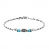 Bracciale Uomo Luca Barra BA1703 In Acciaio Con Pietre Turchesi