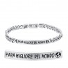 Bracciale Uomo Luca Barra BA1716 Con Scritta "Papà Migliore Del Mondo"