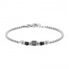 Bracciale Uomo Luca Barra BA1702 In Acciaio Con Pietre Nere