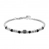 Bracciale Uomo Luca Barra BA1697 In Acciaio Con Pietre Nere