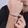 Bracciale Uomo Luca Barra BA1697 In Acciaio Con Pietre Nere