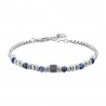 Bracciale Uomo Luca Barra BA1698 In Acciaio Con Pietre Blu