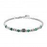 Bracciale Uomo Luca Barra BA1700 In Acciaio Con Pietre Verdi